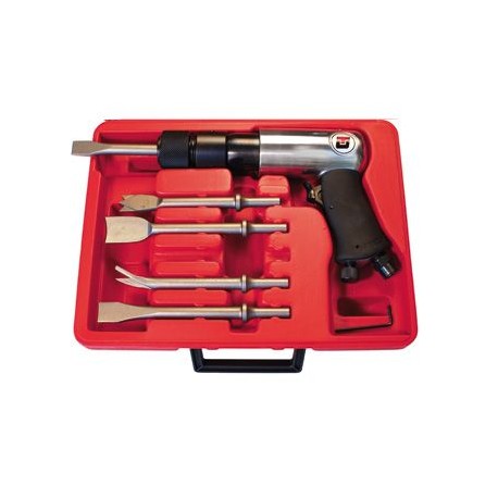 Coffret pistolet burineur pneumatique UT8613BK - Universal Air Tools - 5 burins inclus - 3 500 coups/min - 110 l/min_0