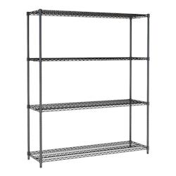 CombiSteel Etagère 4 Niveaux Démontables H.1800mm - Couleur Noire - - l150- L- P45- h180- - 3667335001873_0