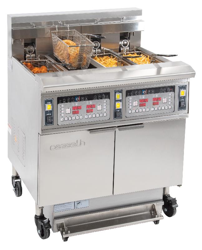 Friteuse électrique CASSELIN avec filtration - 4 x 12 litres - 17+17kW - Réf. CFPF124_0