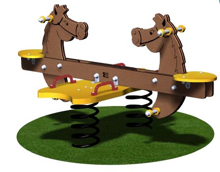 Jeu sur ressort pour 4 enfants - Thème cheval - JR0401 - Crea Equipements_0