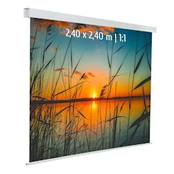 KIMEX Ecran de projection motorisé 2,40 x 2,40m - Format 1:1 - Toile blanche - 3700685408777_0