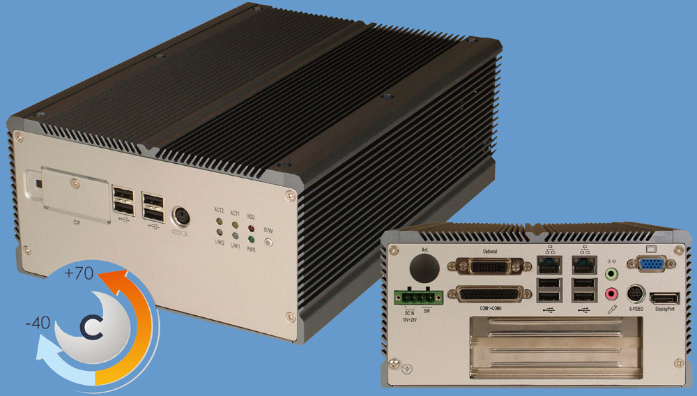 PC industriel durci - 1 ou 2 slots PCI - mémoire jusqu'à 4Go - processeurs CeleronM, PentiumM et Core2Duo_0