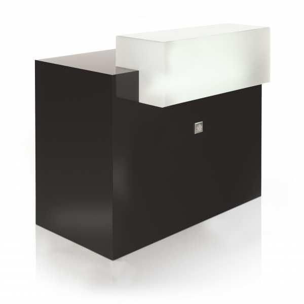 Caisse d'accueil - Lumy II Medium FH 1650 - stratifié Blanc Luxe ou Noir avec caisson éclairé_0
