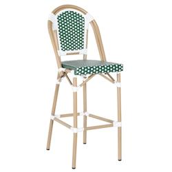 Oviala Business Chaise haute de jardin en alumunium et rotin synthétique blanc et vert - vert aluminium 112609_0