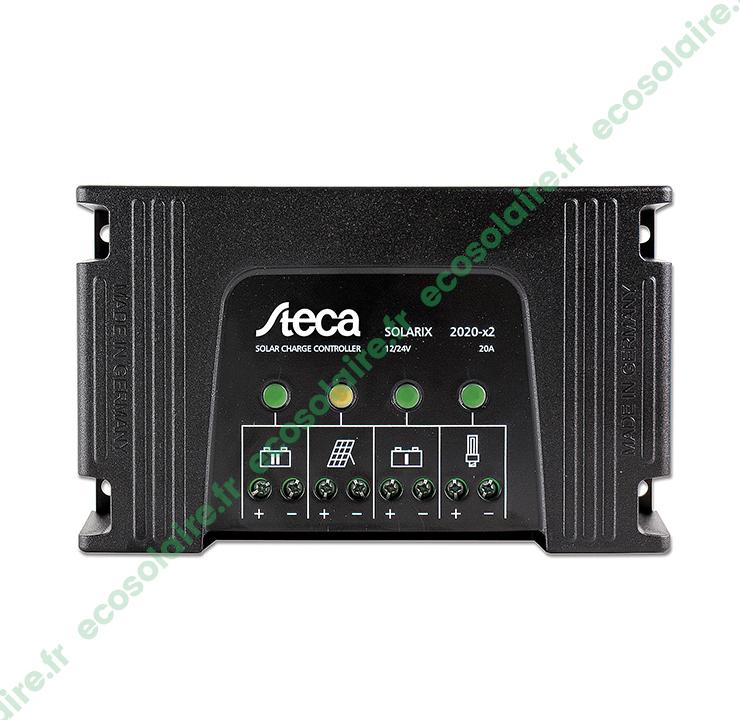 Régulateur de charge SOLARIX 2020-X2 - 20A 12-24V - Recharge simultanée de deux batteries avec prise USB_0