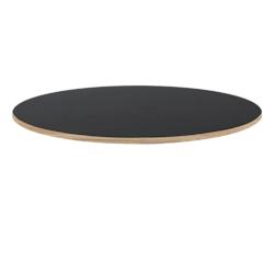 Restootab - Plateau Ø70 noir chants bois - noir Bois manufacturé PL-R70M-NOIR-BOI_0