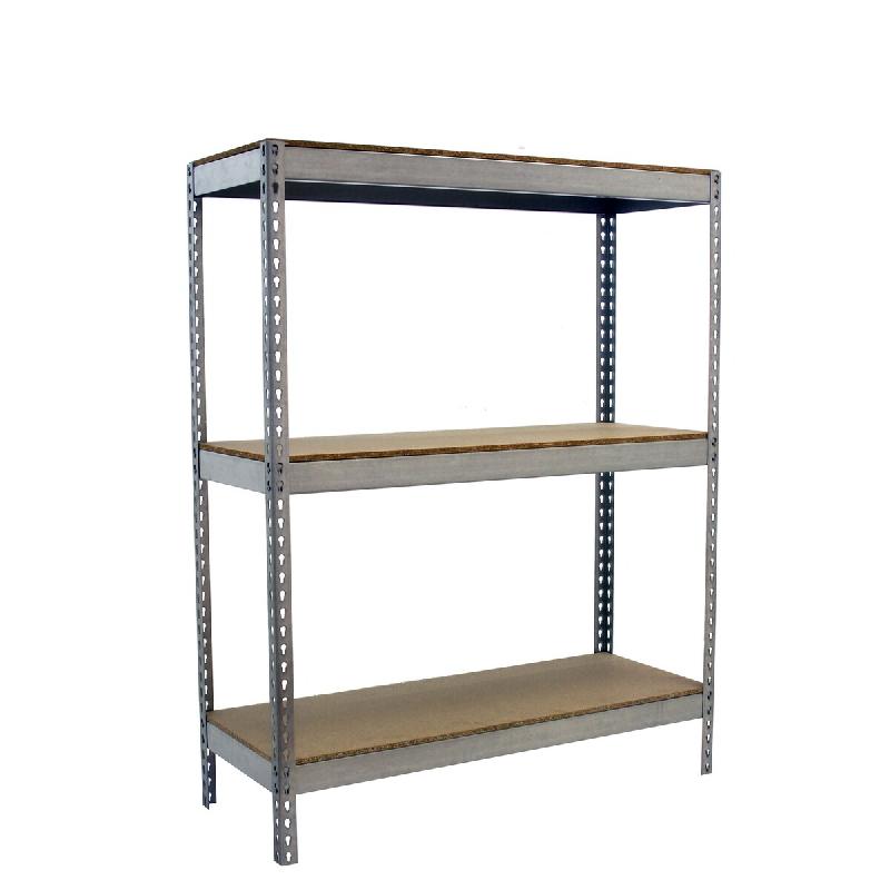 SimonRack Rayonnage industriel, 1500x1500x600 mm, 400 kg au point de flexion, 3 étagères bois, rayonnage garage, Galvanisé/Bois- Ecoforte - argent�_0