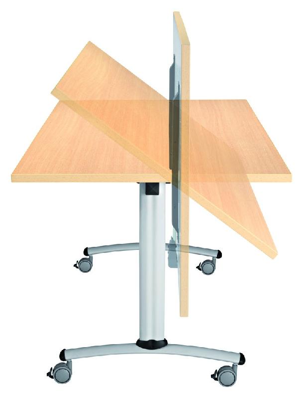 Table basculante - plateau mélaminé, stockage optimisé, roulettes multidirectionnelles avec frein_0