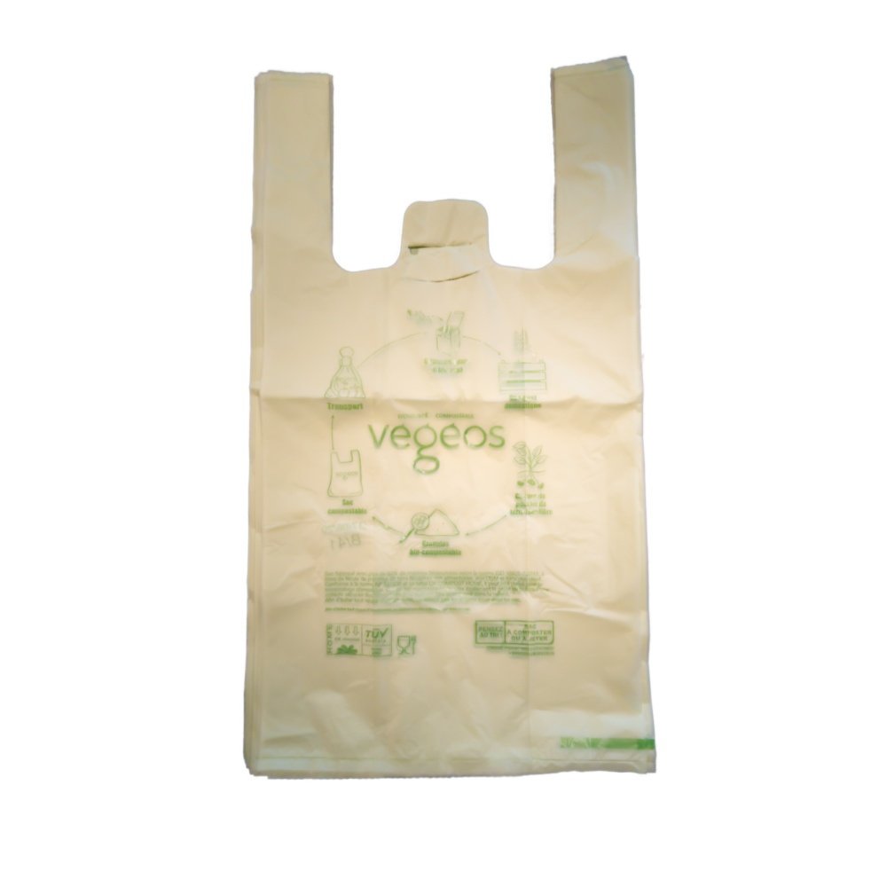 400 sacs à bretelles biodégradables verts - 24+14×45 cm - 15 microns - Certifiés LTE et Home-Compost_0