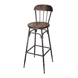 Anticline Créations Fauteuil de bar assise bois ciré L43X P43X H108 Assise H76 Ø 37 - marron Bois massif CS1105_0