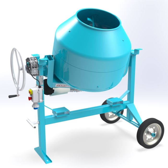Bétonnière C 300 SR - Omaer - Capacité Totale Cuve 285L, Mélange 245L, Puissance Moteur Électrique 1.5HP_0