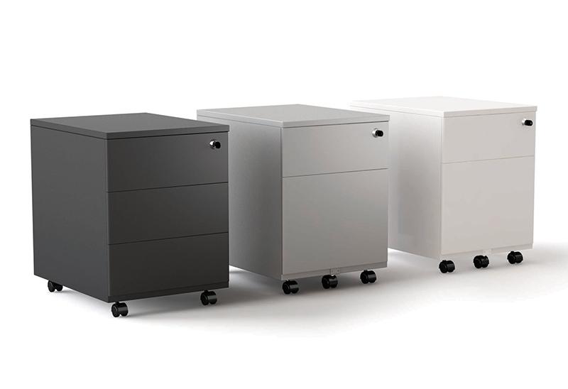 Caisson à roulettes pour bureau - blanc,1-tiroir-1-tiroir-ds_0