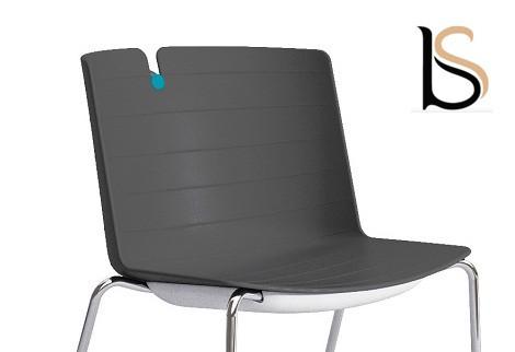Chaise design Mork avec pied pyramidal - Mobel Linea. - Anthracite_1