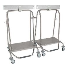 Chariot collecteur de déchets - MANUCLEAN standard double - inox 18/10 - 2 sacs 70 à 120 L_0