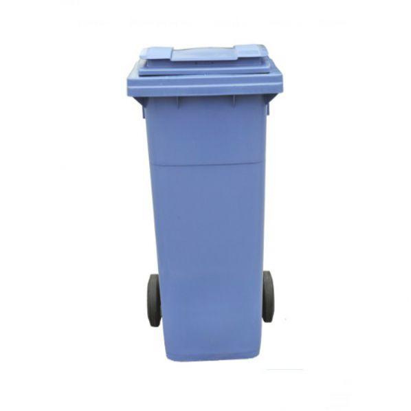 Conteneur poubelle Sulo - 140 litres bleu - robuste, 2 roues silencieuses, fabriqué en France_0