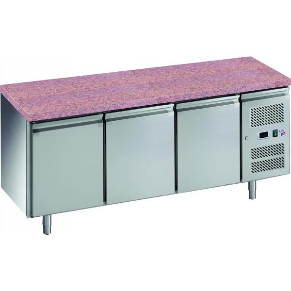 Desserte réfrigérée centrale gamme pâtissière dessus granit 3 portes 635 L_0