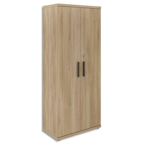Gautier office rangement haut brabant chêne anthracite, 2 portes, 3 étagères, tablette l80 x h194 x p45cm_0