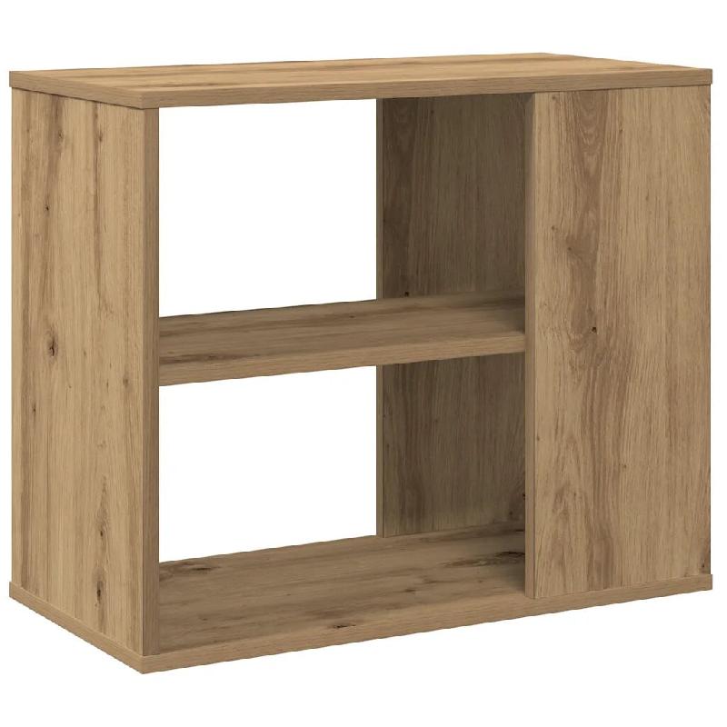 Helloshop26 - Armoire latérale élégante avec 2 étagères pratique salon rangement 60 x 30 x 50 cm en bois d'ingénierie chêne 02_0050891 - Bois m_0
