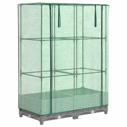 Helloshop26 - Jardinière bac lit surélevé plantes fleurs terrasse jardin surélevée avec housse aspect rotin 80 x 40 x 123 cm gris 02_0038784 - 30_0