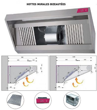 HOTTE MURALE BIZEAUTÉE AVEC VENTILATEUR_0