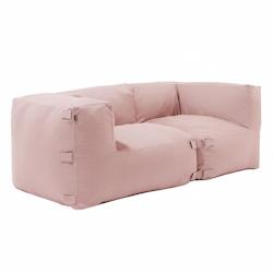 Oviala Business Salon de jardin modulable avec 2 fauteuils d'angle rose poudré - rose polyester 115046_0