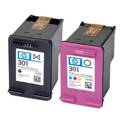 Pack de 2 cartouches d'encre authentiques HP 301 Noir et couleurs - programme SECOND - multicolore 3701352377549_0