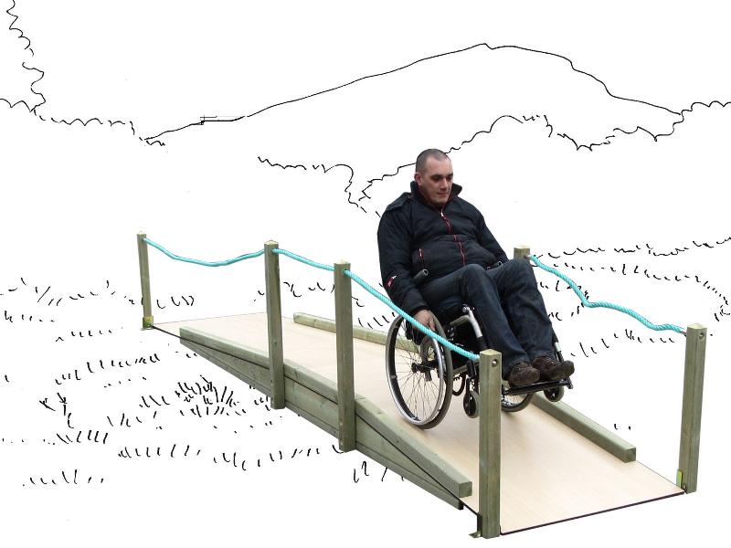 Parcours de santé pour personnes handicapées - Module double pente avec panneau descriptif_0