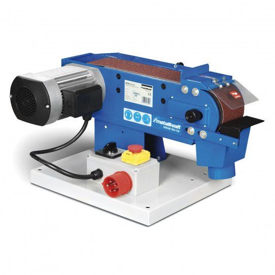 Ponceuse à bande à métaux d'établi MBSM 100-130 Metallkraft - 230V/400V - Stationnaire - Puissance 1500W - Bande 100x1220 mm_0