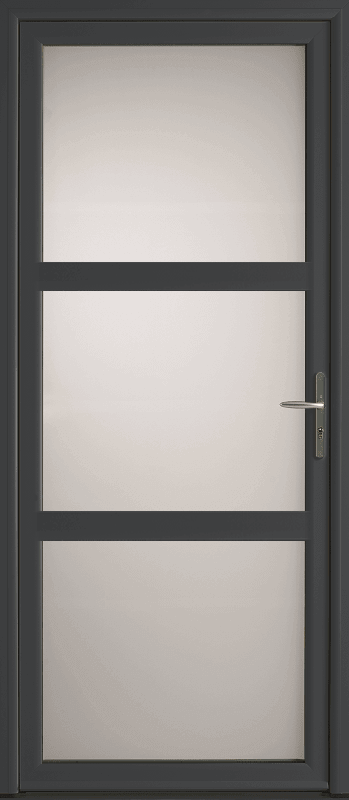 Porte d'Entrée Aluminium Baliste Vitrage Intégral & 2 Traverses Horizontales Sur Mesure Référence: Porte Alu Vitrée Baliste_0