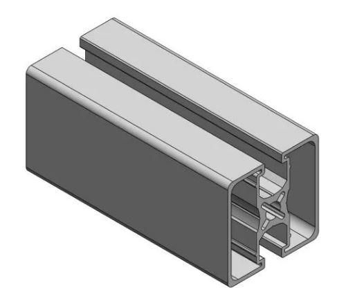 Profilé aluminium 45×45 2 faces fermées parallèles_0