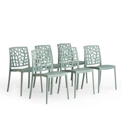 RATTATAN Lot de 6 chaises empilables en polypropylène avec fibre de verre pour jardin ou intérieur, hydrofuges et résistantes, design moderne-TRIXY_0