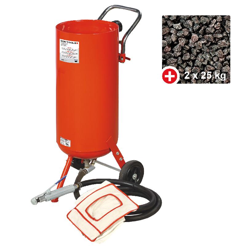 Sableuse mobile pro 75L + 50 kg d'abrasifs usage unique MW Tools CAT02010PACK1_0
