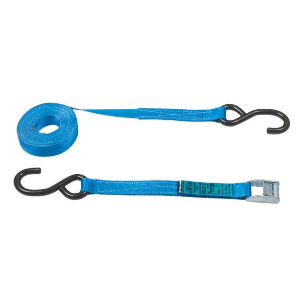 Sangle d'arrimage 25 mm - boucle de serrage et crochets plastifiés spécial moto - 250 daN - longueurs 3m et 5m_0