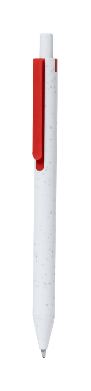 Stylo à bille en ABS recyclé - clip coloré - encre bleue - couleur rouge - 7,5 g_0