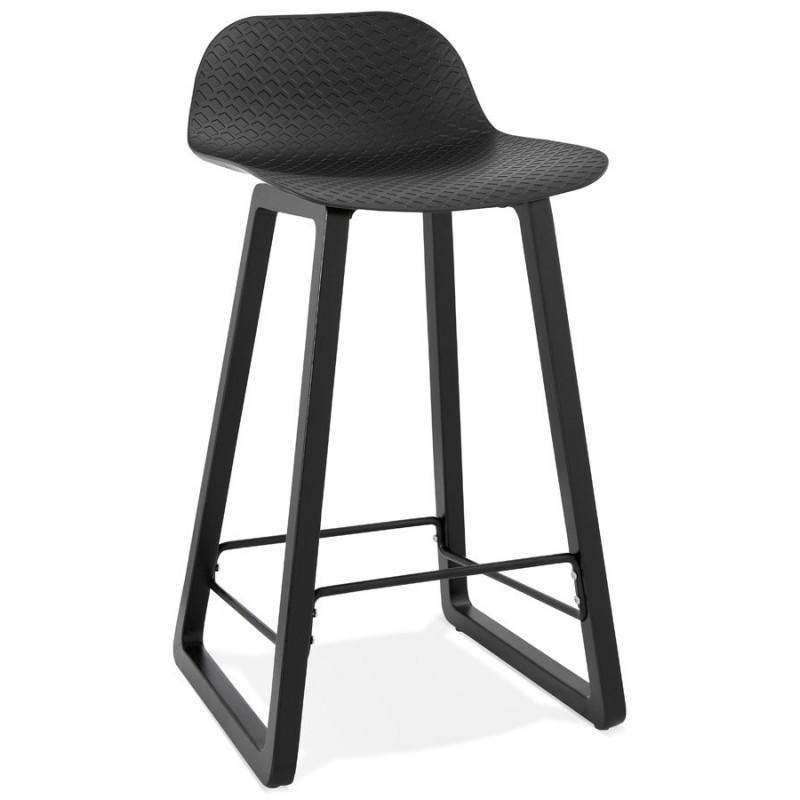 Tabouret de bar design Toki 87cm noir - Hêtre & Polypropylène - Paris Prix_0