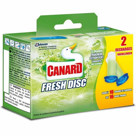 2 RECHARGES CANARD FRESH DISC CITRON VERT