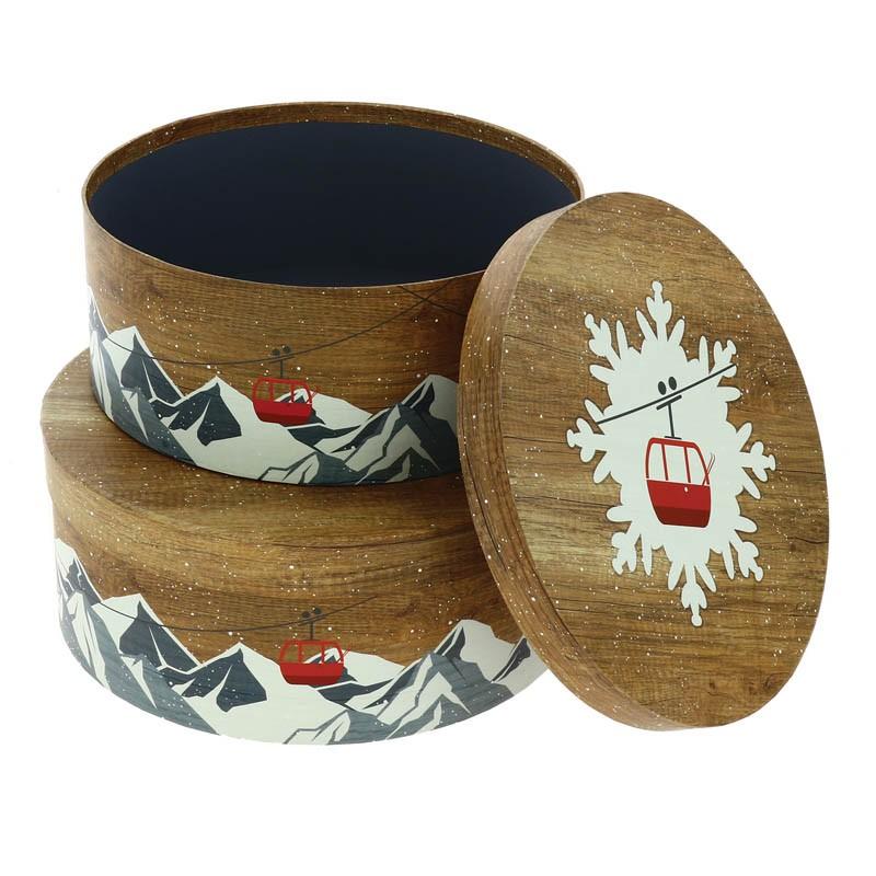 Boites rondes carton Chalet jeu de 2 -_0
