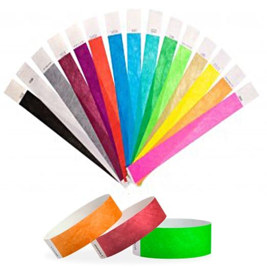 Bracelet Tyvek 25 mm - Papier indéchirable, sécuritaire et résistant à l'eau - Lot de 100_0