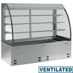 Élément cuve et vitrine réfrigérée ventilée 3 niveaux - 3x GN 1/1 - ouverte avec rideau - DPA/RVA312-S (sans unité hermétique)_0