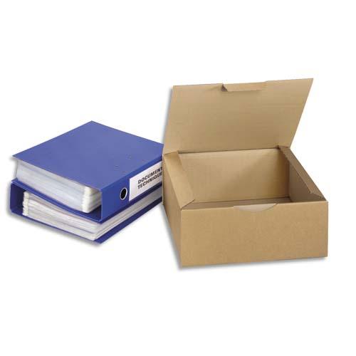 Emballage boîte postale en carton brun simple cannelure - dimensions : l33 x h8 x p25 cm_0