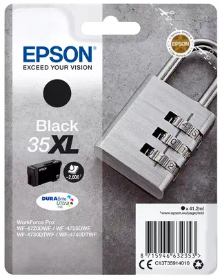 Epson Padlock Singlepack Black 35XL DURABrite Ultra Ink_0