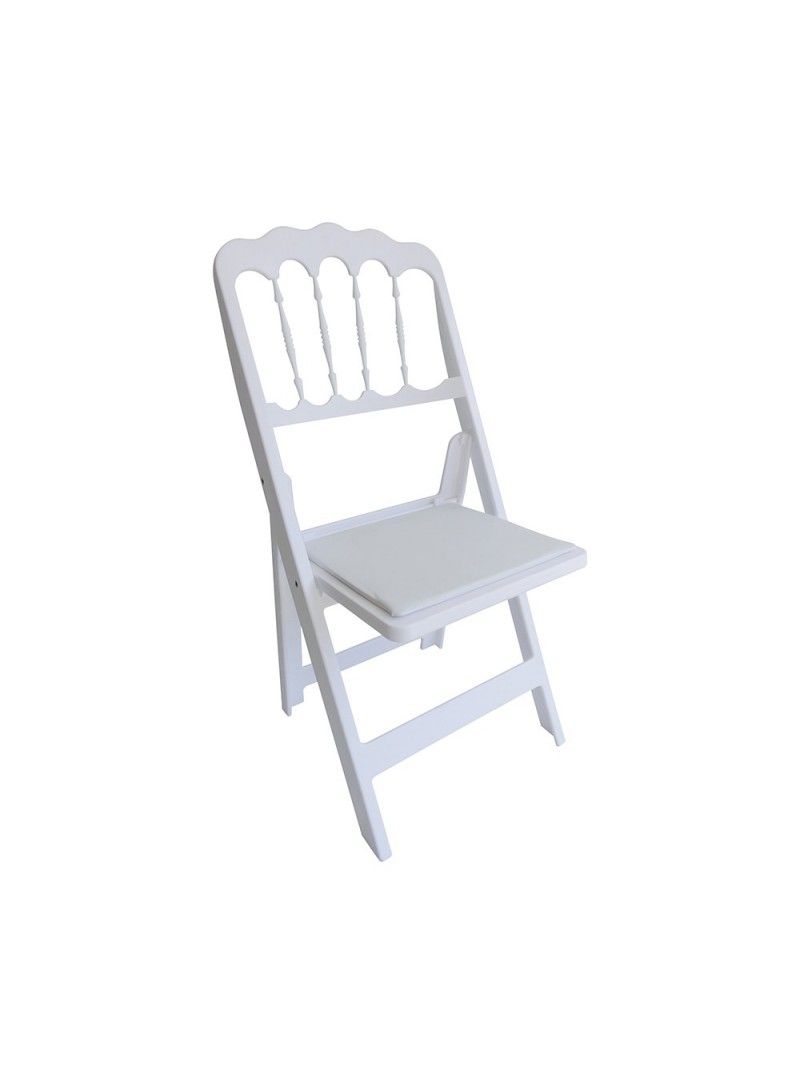 Malmaison - chaise pliante blanche en résine Napoléon III - Vif Furniture - usage intérieur/extérieur_0