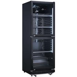 METRO Professional Réfrigérateur à boissons double porte GSC2360BDD, 347 L, froid ventilé, portes vitrées, noir - noir multi-matériau 3703_0