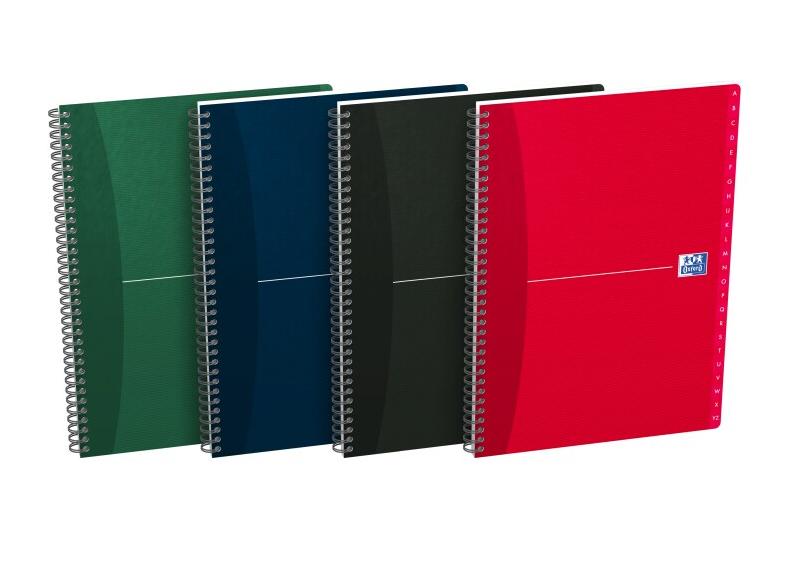 Oxford Lot de 5 Répertoire Essentials rel. Intégrale A4 180p./90 feuilles 90g/m², ligné 7mm, coloris assortis (4) - 3020120022840_0