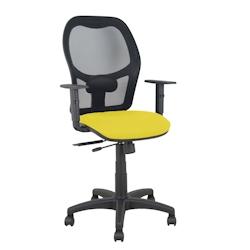 Piqueras y Crespo Silla Alocén traslack malla negra asiento bali amarillo brazos regulables - jaune multi-matériau 345TKM840B100B10CRN_0