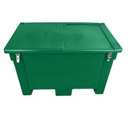 PLAST'UP ROTOMOULAGE Bac de stockage de denrées animales/multi-usages 200l avec grenouillères - VERT - vert 0036336286177_0