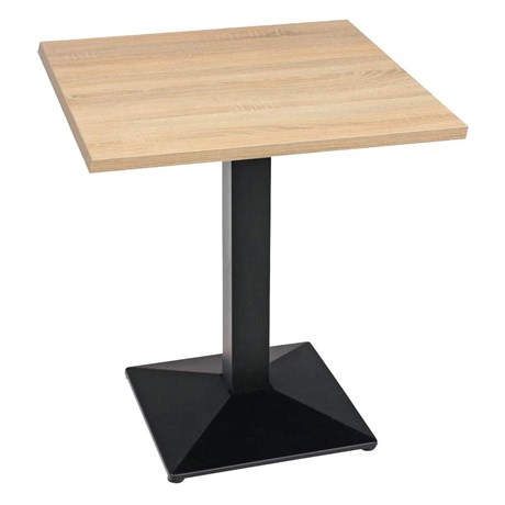 TABLE DE RESTAURANT LAMIDUR CHÊNE CÉRUSÉ ET NOIR 68 X 68 CM