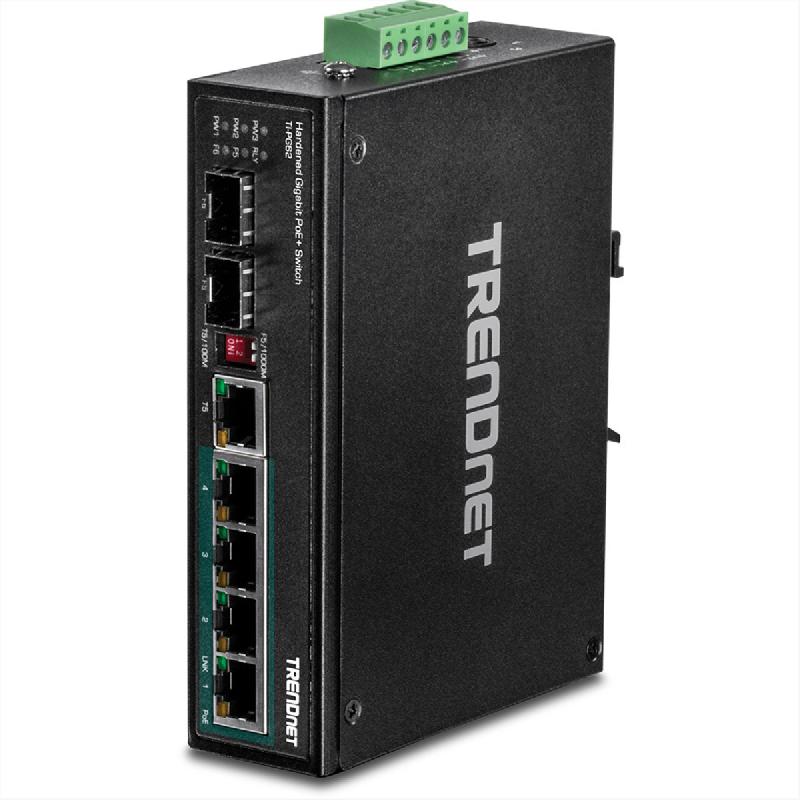 TRENDnet TI-PG62 Switch industriel 6 ports Gigabit PoE+ rail DIN_0