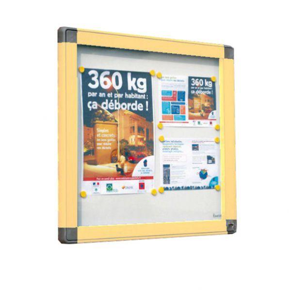 Vitrine extérieure cadre sable - vitrage plexi 120 x 80 - étanche avec porte à serrure - Marque Rolléco_0
