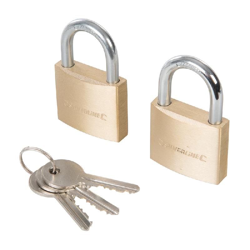Jeu de 2 cadenas interchangeables - 40 mm Silverline 307578 avec clés incluses_0